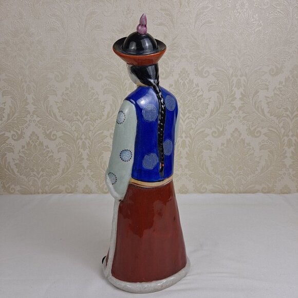 Vintage Porcelain Chinese Boy Statue Traditional Clothing Hand Painted - Picture 6 of 14